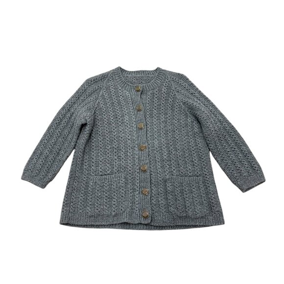 Women’s Cardigan sweater grey wool y2k - Picture 1 of 5